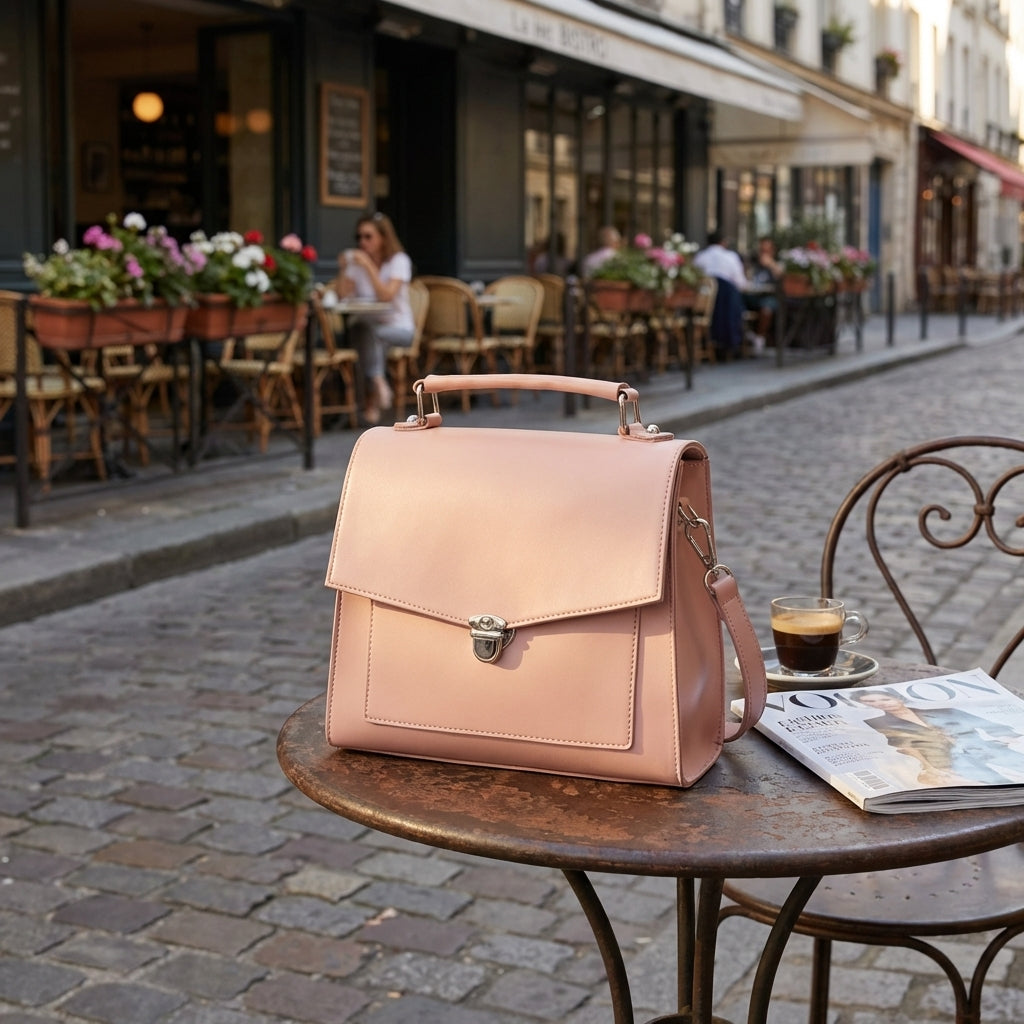 Push-Lock Messenger Bag - Peach