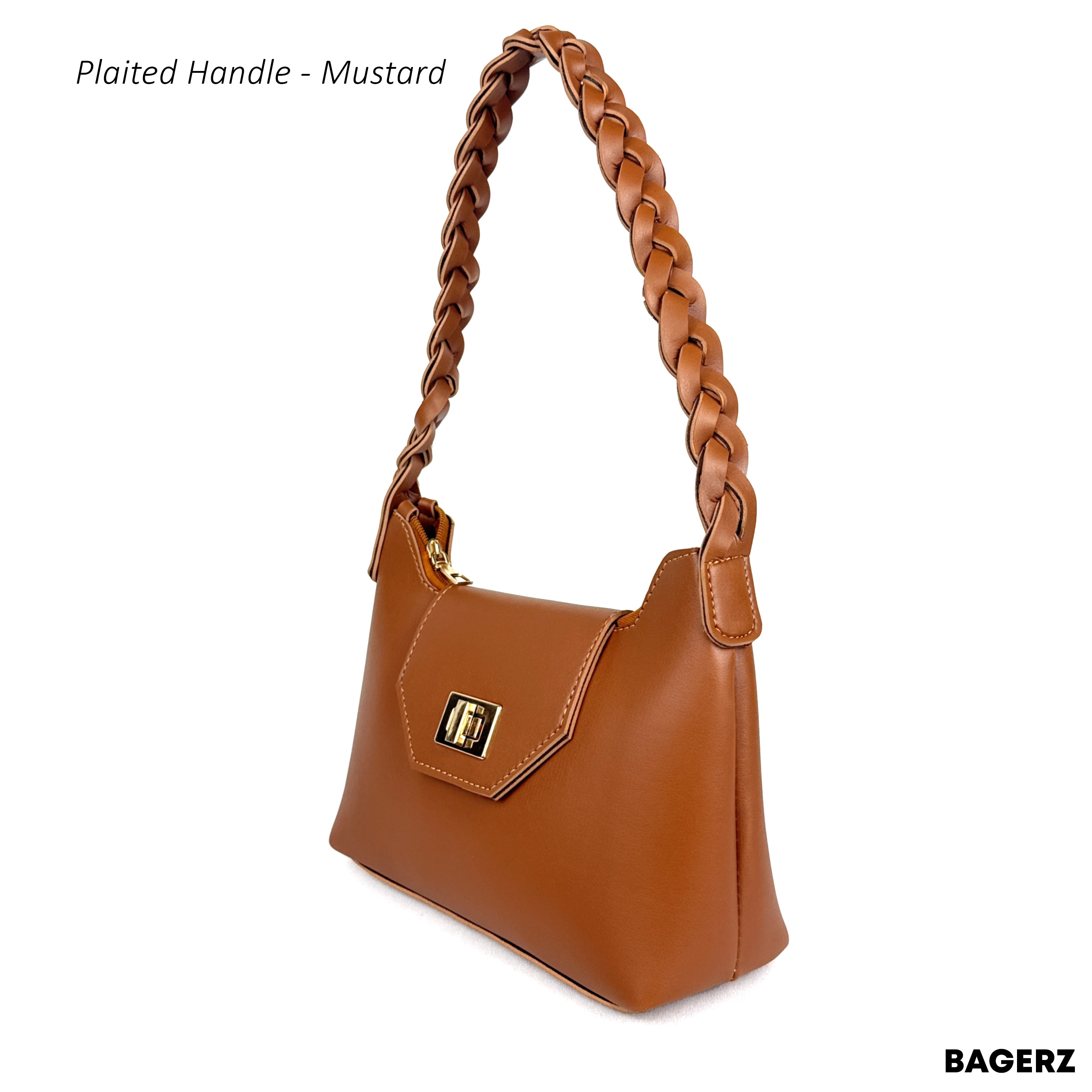 Plaited Handle - Mustard Brown