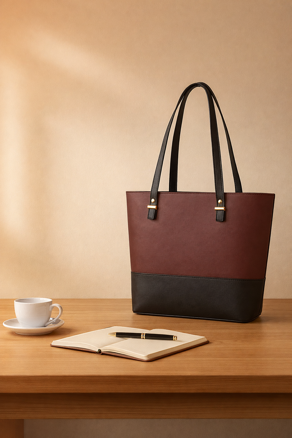 BELLA 1PC- MAROON & BLACK