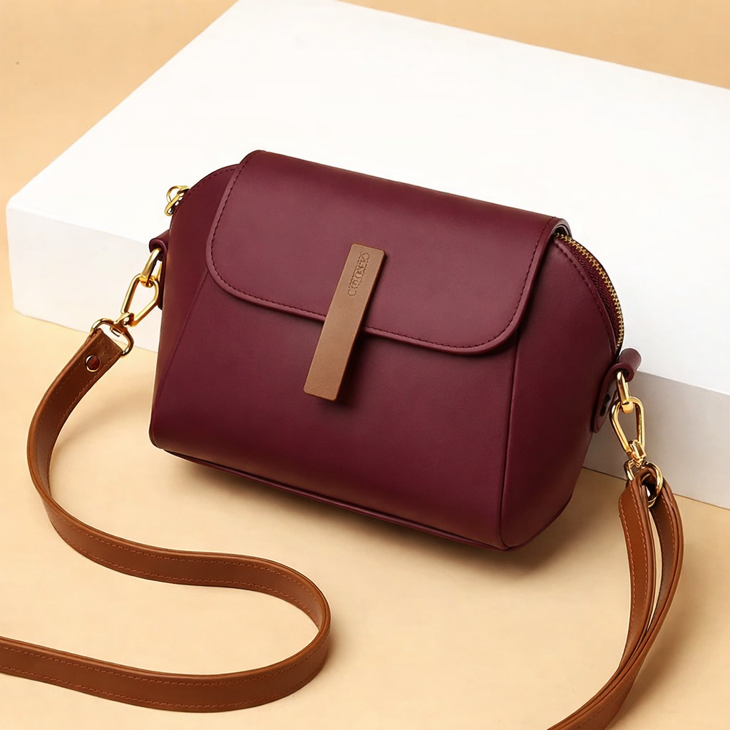 Mini Flap Bag - Maroon