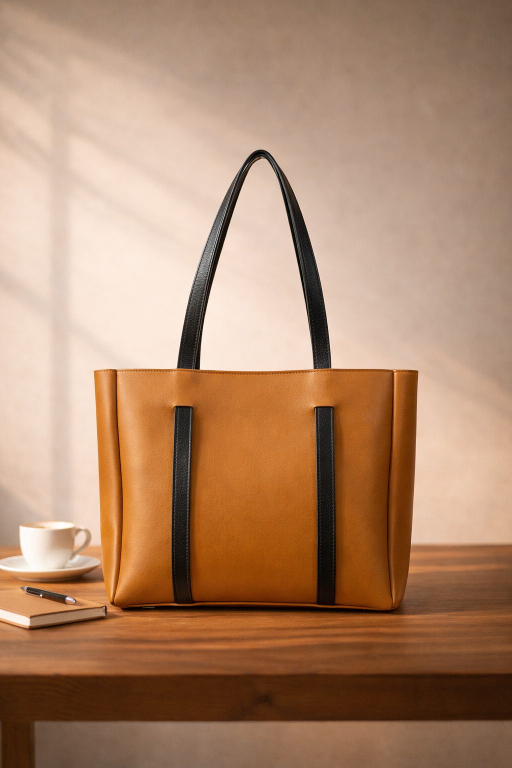 Double Handle Bag - Mustard Brown