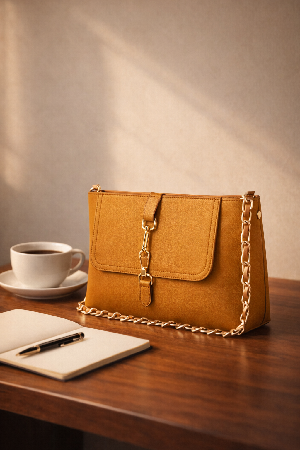 Sleek Bag - Mustard Brown