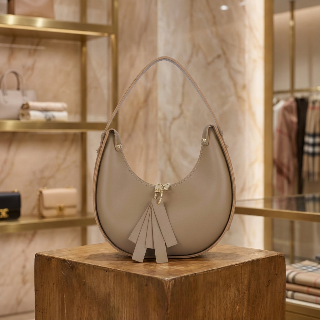 Crescent Hobo Bag - Coffee