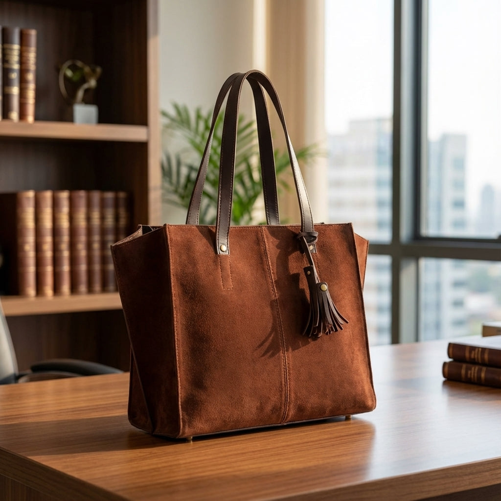 Over The Shoulder Tote Bag - Dark Brown