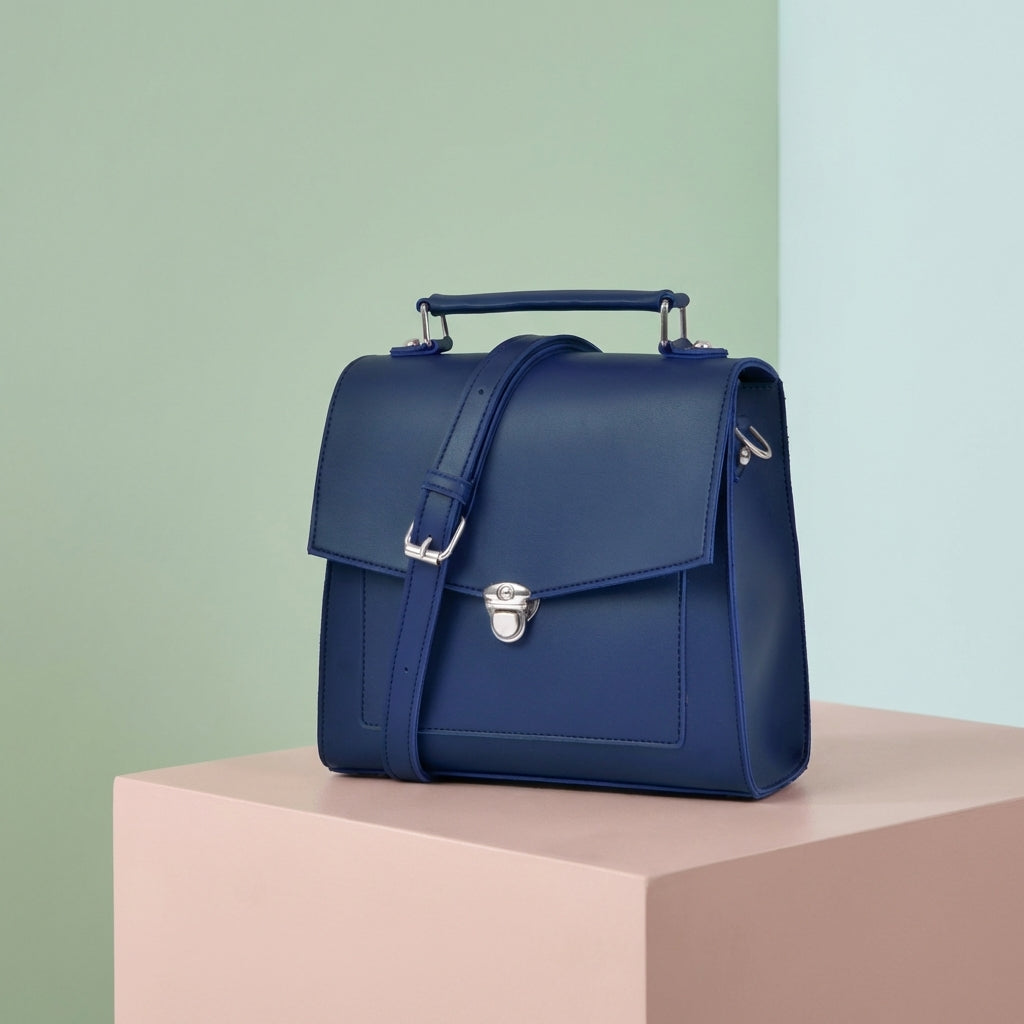 Push-Lock Messenger Bag - Blue