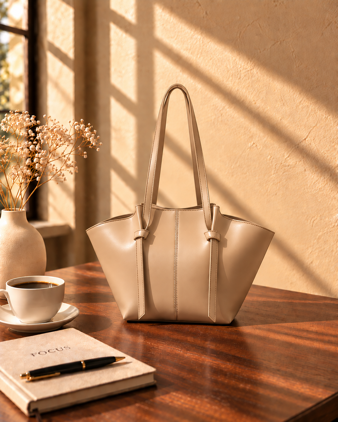 Knot Handle - Tote - Beige