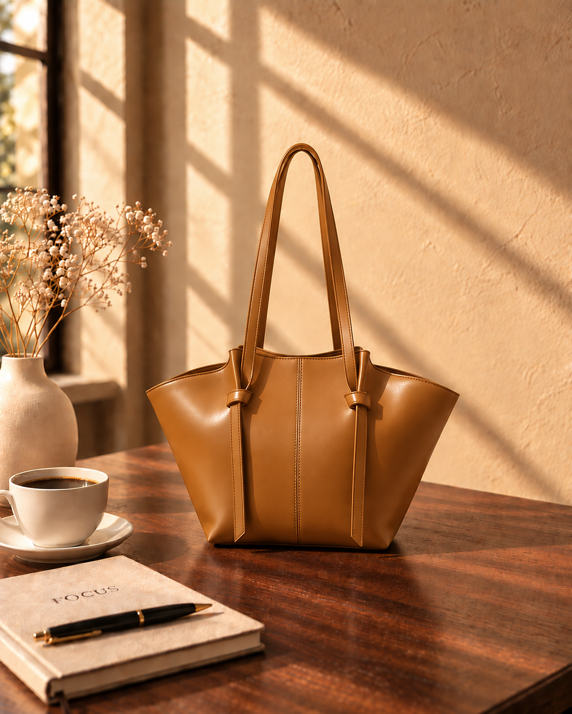 Knot Handle - Tote - Mustard Brown