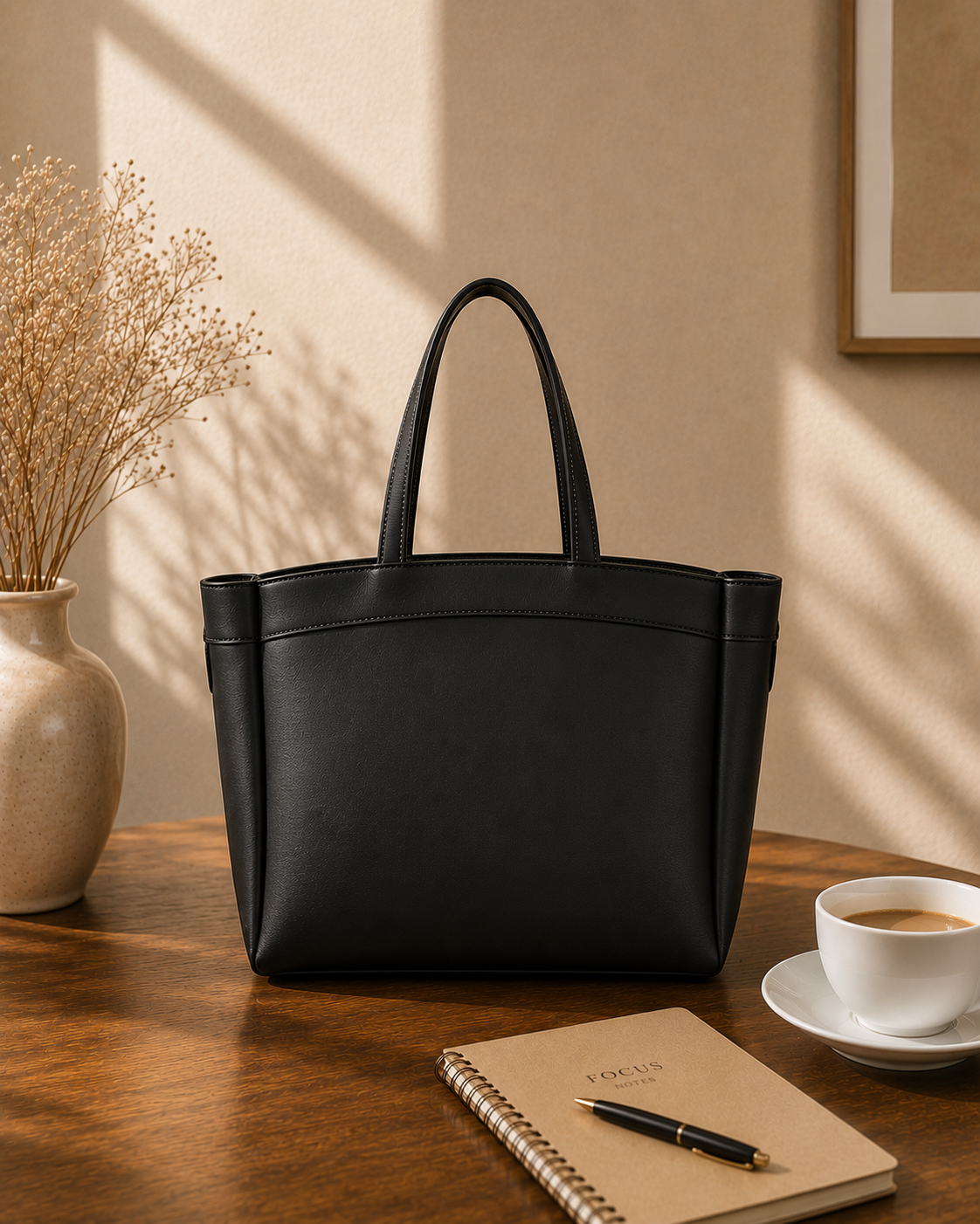Curved Tote - Black