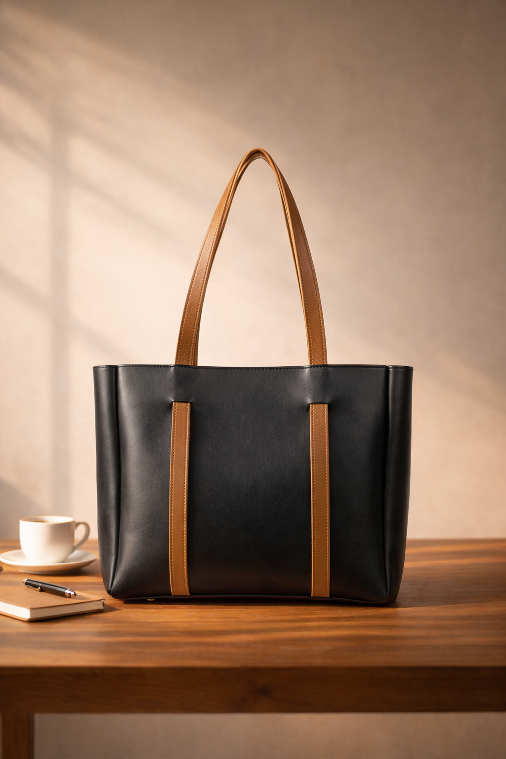 Double Handle Bag - Black