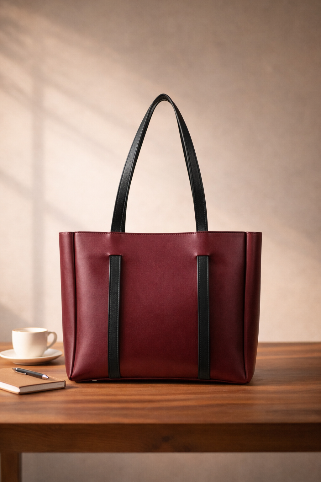 Double Handle Bag - Maroon